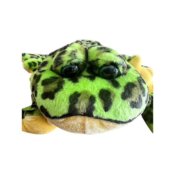 Ganz Webkinz 10” Plush Frog BullFrog Green Black Spots Stuffed Animal NO CODE - Picture 5 of 12